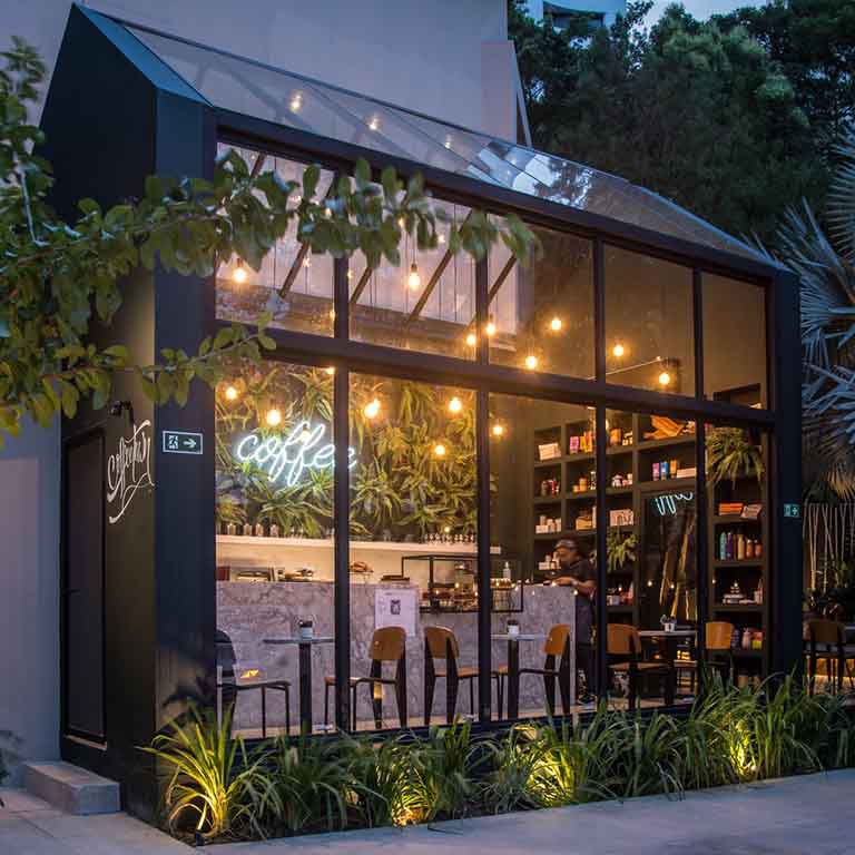 quán cafe khung thép tiền chế đẹp