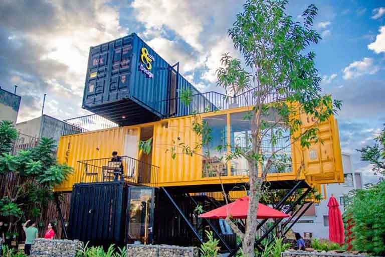 quán cafe khung thép tiền chế đẹp