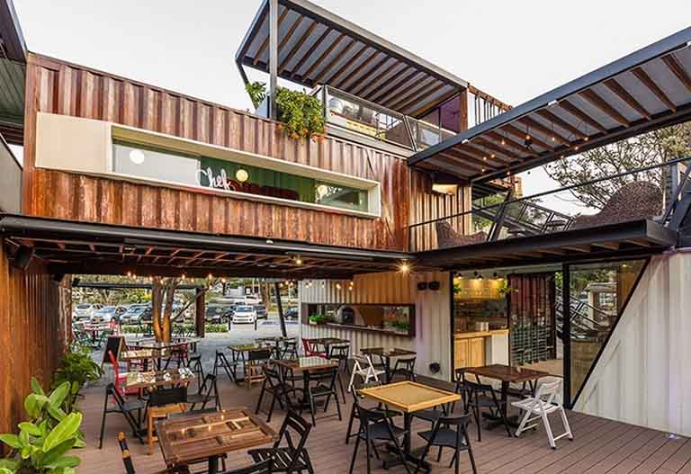 quán cafe khung thép tiền chế đẹp