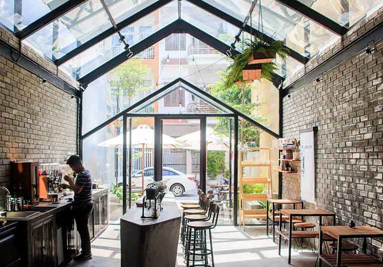 quán cafe khung thép tiền chế đẹp