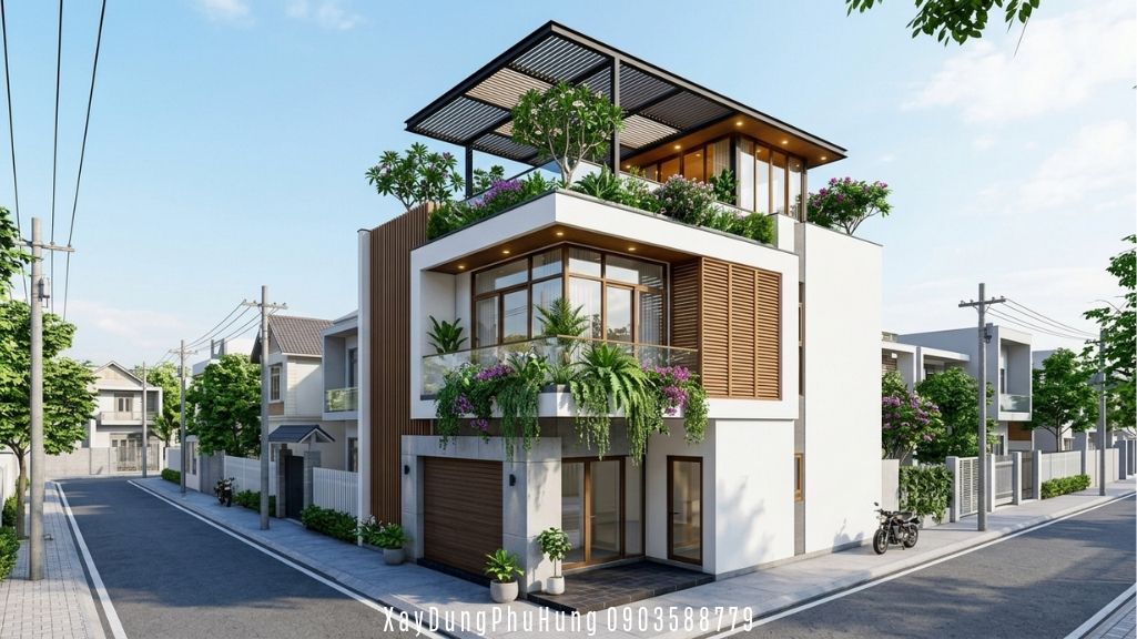 Mẫu nhà ống 2 tầng 1 tum hiện đại diện tích 5x15m tiết kiệm chi phí tại Quy Nhơn